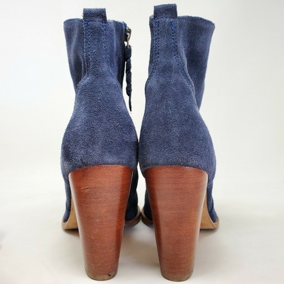 Joie Dalton Suede Tassel Heeled Bootie Blue Sz 38.5 Women's 8.5 - Picture 5 of 12